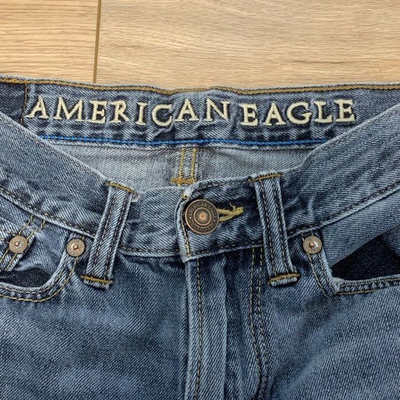 Men's American Eagle Jeans 26 x 28 Slim Straight Fit Denim Blue Cotton Med Wash - Picture 8 of 11